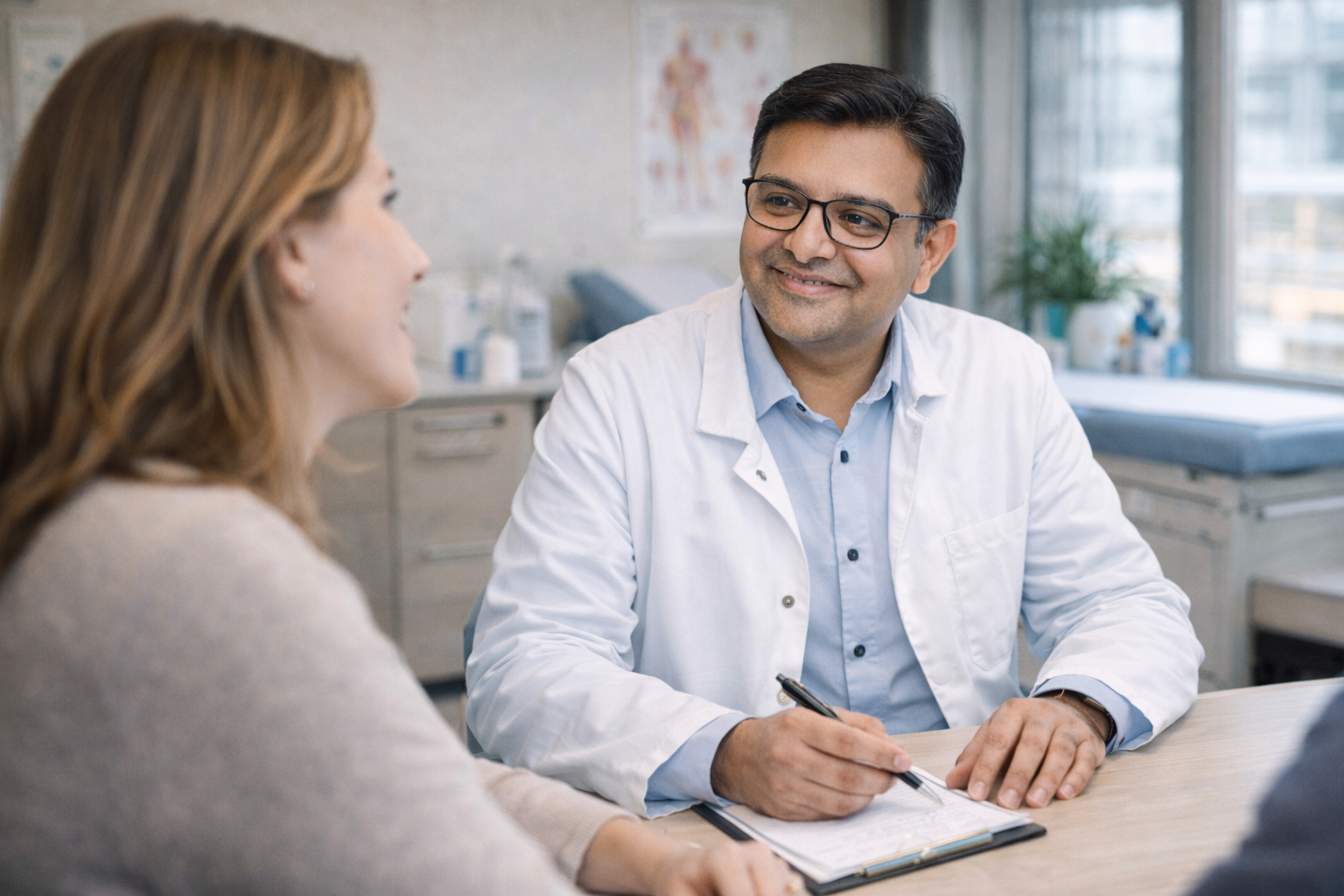 Dr. Amir Golsari im Patientengespräch