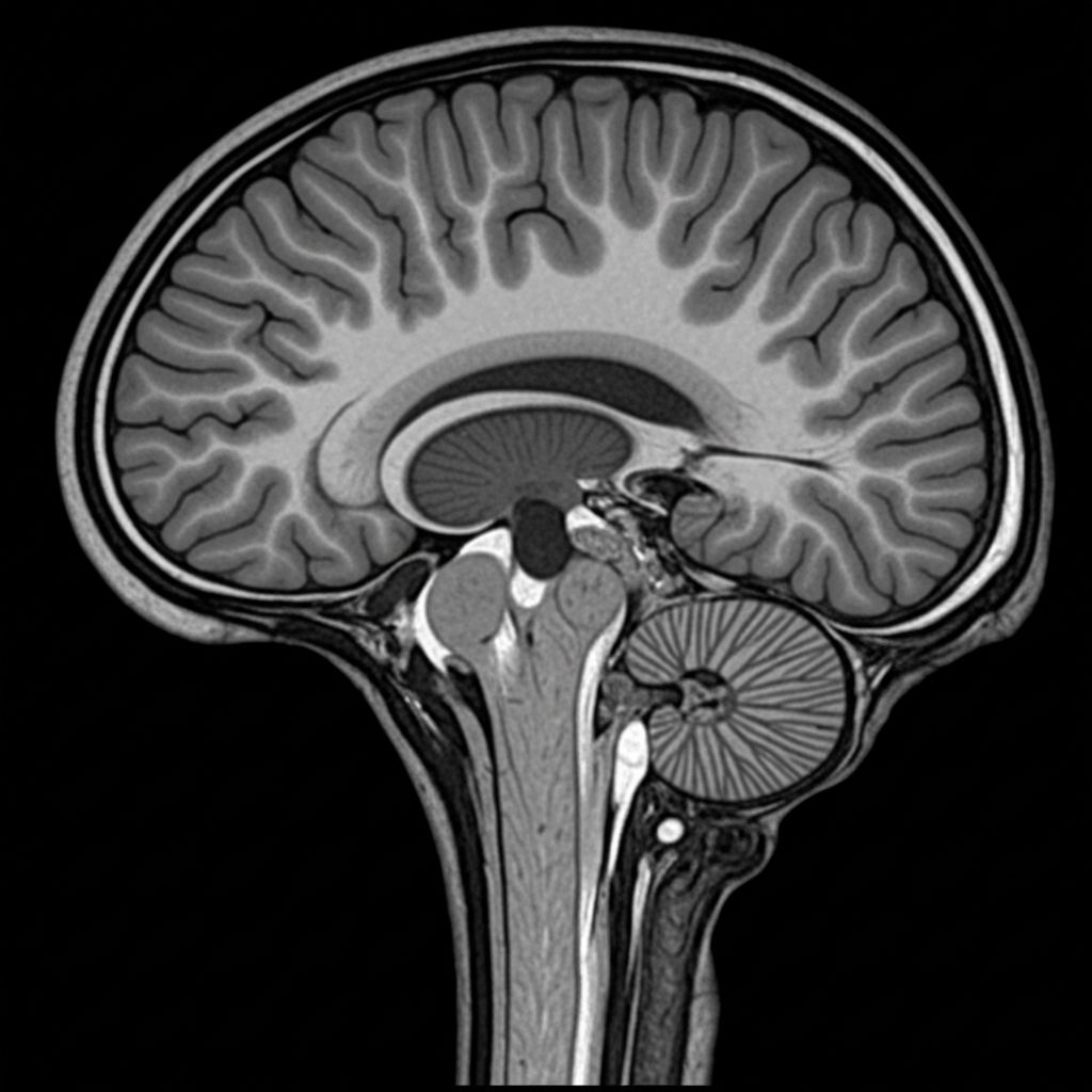 MRT Gehirnscan - Sagittalschnitt